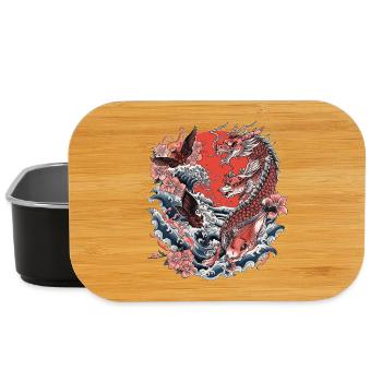 Koi, Wellen und Kirschblüte - Lunch Box - Schwarz - Vorne