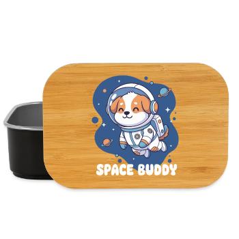 Chien astronaute compagnon de l’espace - Boîte à goûter - noir - Devant