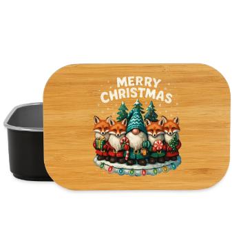 Funny Red Fox Christmas Gift Cute - Lunch Box - black - Front
