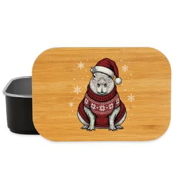 Capybarry Christmas Capybara Pyjama Weihnachten - Lunch Box - Schwarz - Vorne
