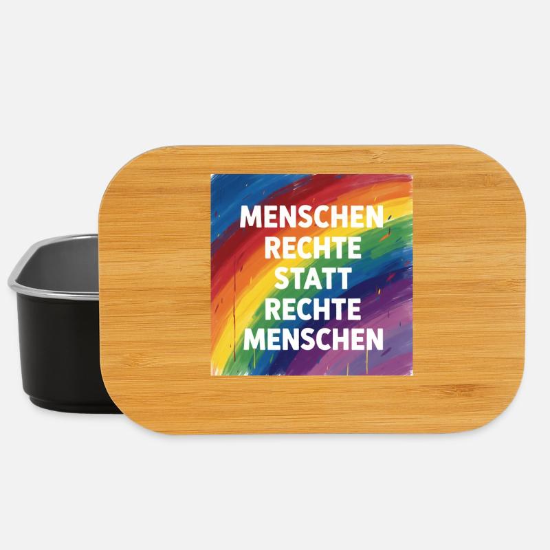 Buntes Menschenrechte statt rechte Menschen - Lunch Box - Schwarz