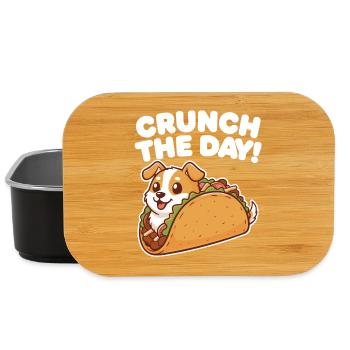 Crunch Den Tag: Taco-Hund-Design - Lunch Box - Schwarz - Vorne