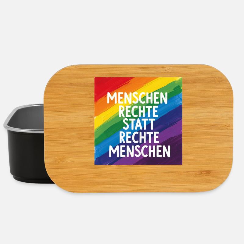 Menschenrechte statt rechte Menschen Regenbogen - Lunch Box - Schwarz
