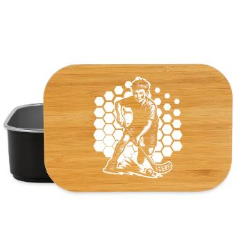 Motif floorball avec valeur de reconnaissance - Boîte à goûter - noir - Devant