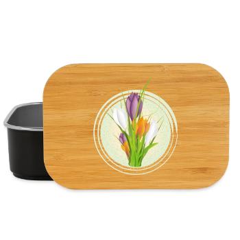 Delicate colorful crocuses in the spring circle - Lunch Box - black - Front