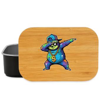 Sloth Graffiti with Gold Chain Street Art - Lunch Box - black - Front