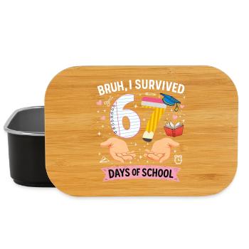 Mec, j’ai survécu à 67 jours d’école - Boîte à goûter - noir - Devant