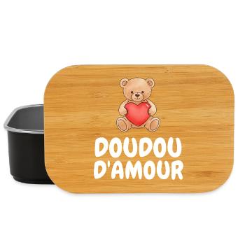 Doudou d'amour Humour Cadeau Mignon - Boîte à goûter - noir - Devant