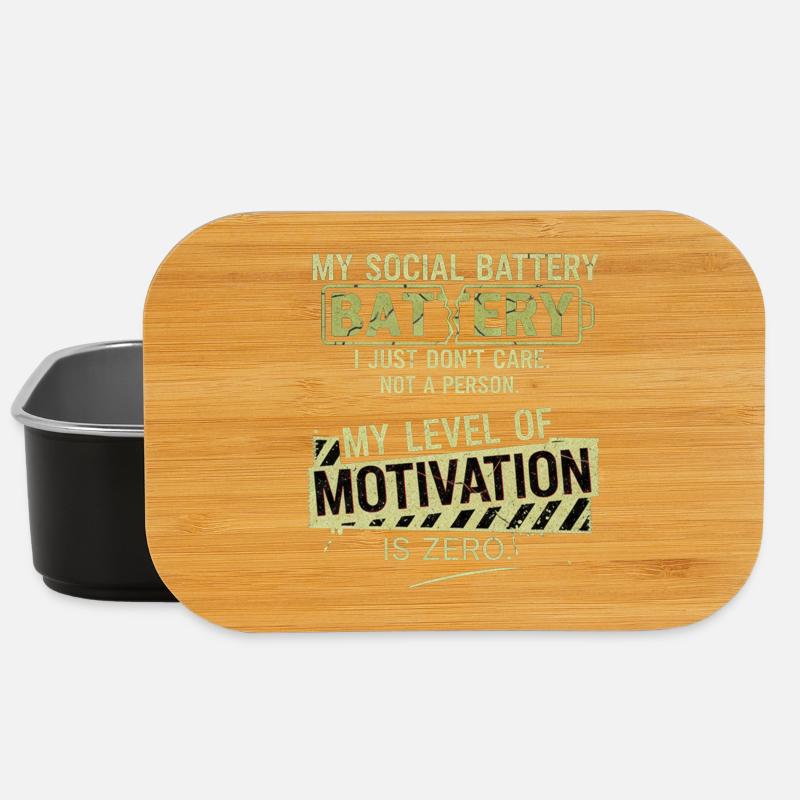 Soziale Batterie ohne Motivation - Lunch Box - Schwarz