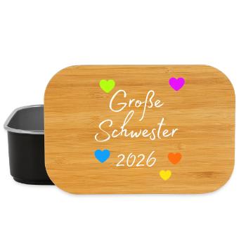 Große Schwester 2026 Herzdruck - Lunch Box - Schwarz - Vorne