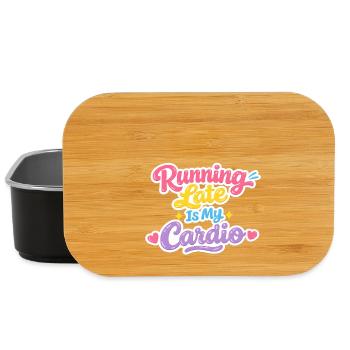 Running Late Is My Cardio – Statement Shirt - Lunch Box - black - Front