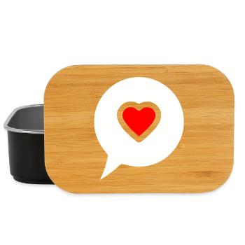 Heart Speech Bubble Filled - Lunch Box - black - Front