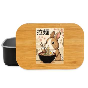 Rabbit Ramen Japanese Vintage Style - Lunch Box - black - Front