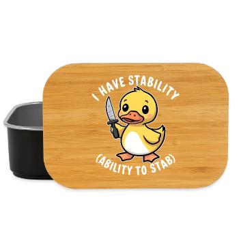 I Have Stability (Ability To Stab) Funny Fun - Lunch Box - black - Front