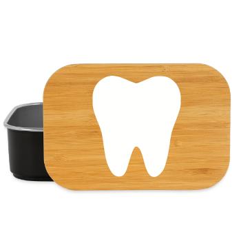 Dente, dents, cadeau dentiste - Boîte à goûter - noir - Devant