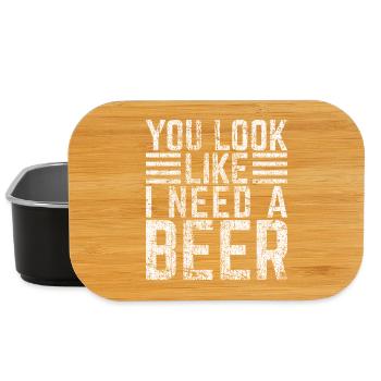 Du siehst aus, als bräuchtest du ein Bier - Lunch Box - Schwarz - Vorne