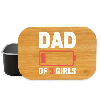 Icône de piles Papa de 3 filles - Boîte à goûter - noir - Devant