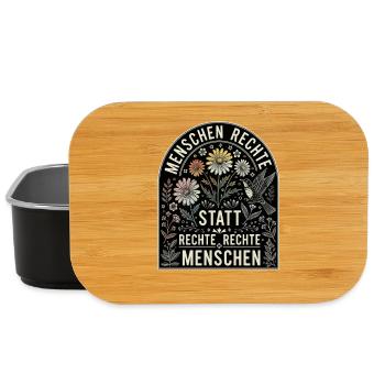 Geschenk für Menschenrechte Aktivisten Blumenmotiv - Lunch Box - Schwarz - Vorne