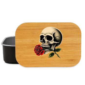 Motif de la rose de crâne pour femmes et fans gothiques - Boîte à goûter - noir - Devant