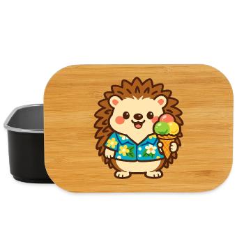 Igel mit Eis im Hawaii-Stil - Lunch Box - black - Front
