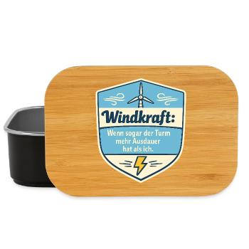 Windkraft Spruchschild Humor - Lunch Box - Schwarz - Vorne
