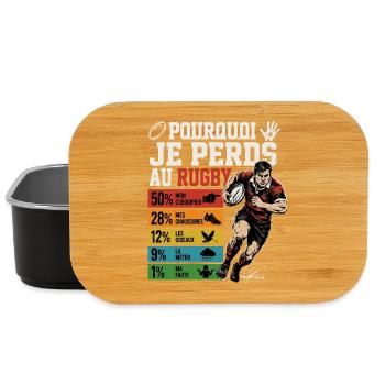 Rugby Pourquoi Je Perds Au Rugby - Boîte à goûter - noir - Devant