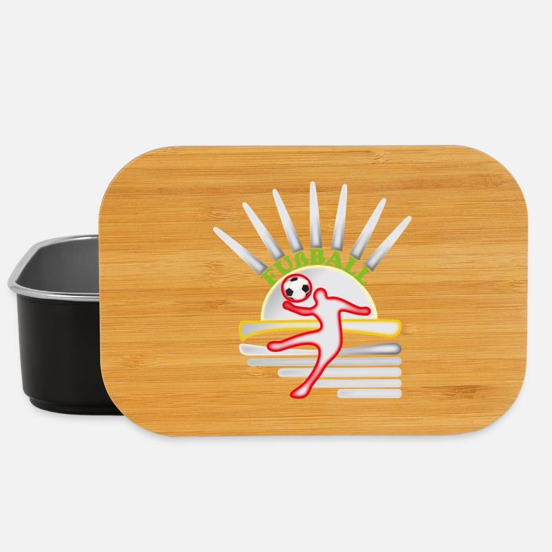 Kicker im Sonnenkreis Fußball-Design - Lunch Box - Schwarz