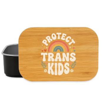 Fierté LGBTQ - Protéger les enfants trans - Boîte à goûter - noir - Devant