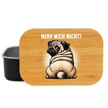 Nerv Mich Nicht Mops Möpse Mopsbesitzer Mopshalter - Lunch Box - Schwarz - Vorne