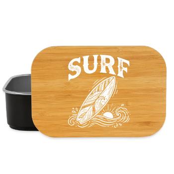 Surfing Surfboard Art Surfing Retro Surfer Surfing - Lunch Box - black - Front