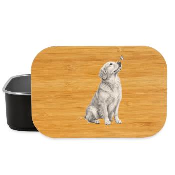 Cadeau de Golden Retriever pour les propriétaires de chiens - Boîte à goûter - noir - Devant