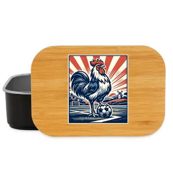 Frankreich Hahn Fußball Fan Motiv Wappentier  - Lunch Box - Schwarz - Vorne