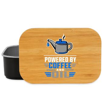 Powered by Coffee and Oil Spruch Schrauber Fans - Lunch Box - Schwarz - Vorne