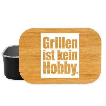 Grillen ist kein Hobby Grillmeister BBQ Shirt - Lunch Box - Schwarz - Vorne