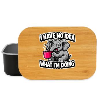 I Have No Idea Elephant Gift for Coffee Fans - Lunch Box - black - Front