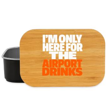 I'm Only Here For The Airport Drinks Urlaub Spruch - Lunch Box - Schwarz - Vorne