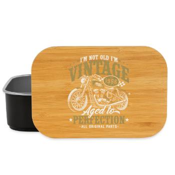 1956 Vintage Motorcycle Birthday Vintage Gift - Lunch Box - black - Front
