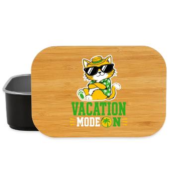 Vacation Mode On Cat Sunglasses Motif - Lunch Box - black - Front