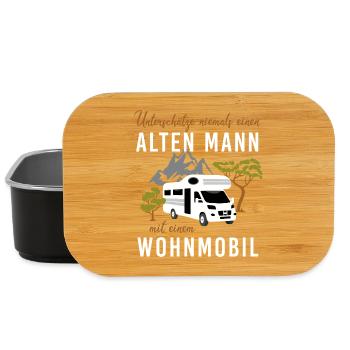Unterschätze niemals alten Mann mit Wohnmobil - Lunch Box - Schwarz - Vorne