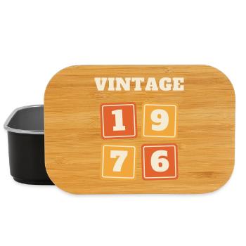 Vintage 1976 Retro Jahrgang 50. Geburtstag Geschen - Lunch Box - Schwarz - Vorne