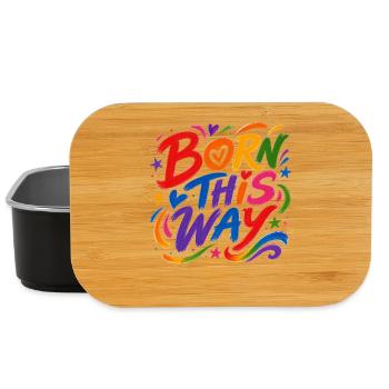 Born This Way Regenbogen CSD Pride Spruch - Lunch Box - Schwarz - Vorne