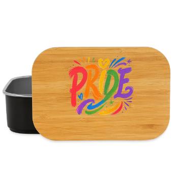 Rainbow Motif for Pride Community Allies CSD - Lunch Box - black - Front