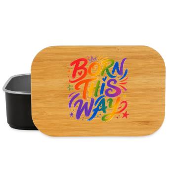 Born This Way Rainbow CSD Pride Saying - Lunch Box - black - Front