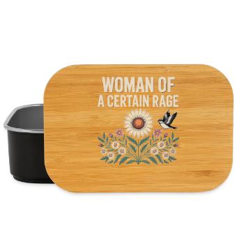 Woman Of A Certain Rage Flowers Bird Shirt Sticker - Lunch Box - black - Front