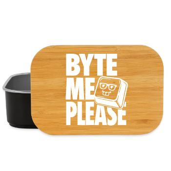 Byte Me Please – Computer Nerd Wortspiel - Lunch Box - Schwarz - Vorne