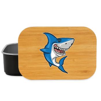 Shark - Fish - Lunch Box - black - Front