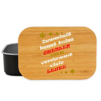 Dummheit kennt keine Grenzen lustiger Spruch - Lunch Box - Schwarz - Vorne