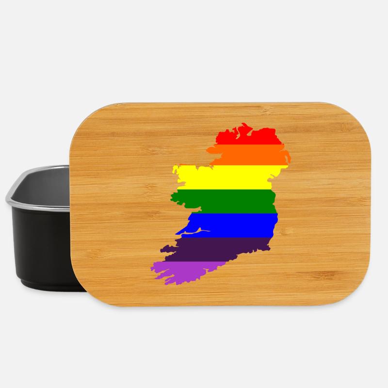 Gay Pride Ireland Irish Rainbow Flag - Lunch Box - black
