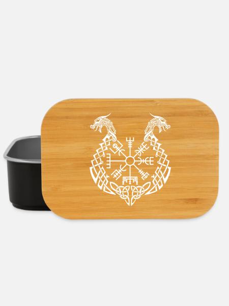 Dragon blanc et boussole viking - Boîte à goûter - noir