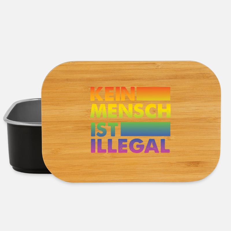 Kein Mensch ist illegal Regenbogen Menschenrechte - Lunch Box - Schwarz
